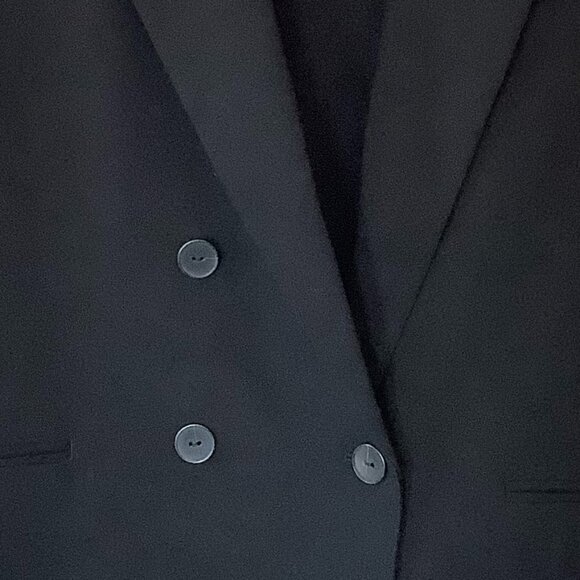 Anthropologie Maeve Double-Breasted Blazer 12 oversized black boxy - Picture 3 of 13